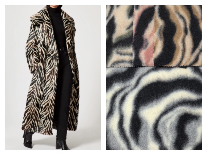 Zebra Print Faux Wool Jacquard Coat Fabric 4 Zebra Print Faux Wool Jacquard Coat Fabric 4